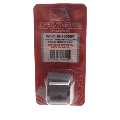 Superlative Arms AR-15 Adjustable Gas Block .750 Solid Set Screw Grey DLC Finish 