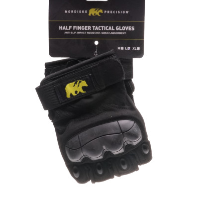 Nordiske Precision Tactical Gloves, Half Finger, Black, L