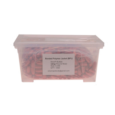 Silver Rapids 9×19mm Parabellum, 147 gr, RN BPJ, Bullets [1000]